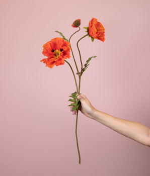 Poppy - oranje | 90 cm | Zijden bloem | Kunstbloem | LOVÍY